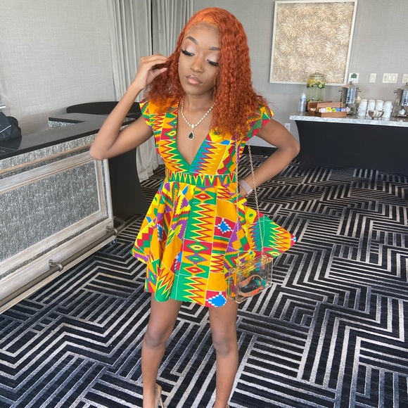 African print mini dress - Picture 1 of 7
